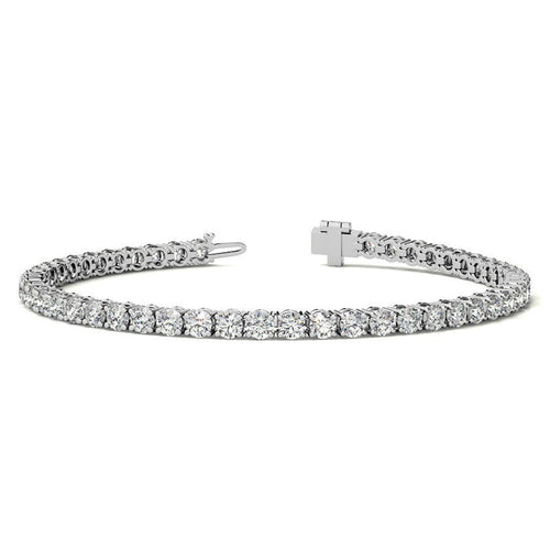 6ctw Created White Sapphire Tennis Bracelet - 3mm Stones - 14K Gold Overlay in White, Yellow or Rose Gold