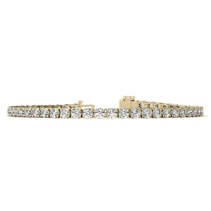 6ctw Created White Sapphire Tennis Bracelet - 3mm Stones - 14K Gold Overlay in White, Yellow or Rose Gold