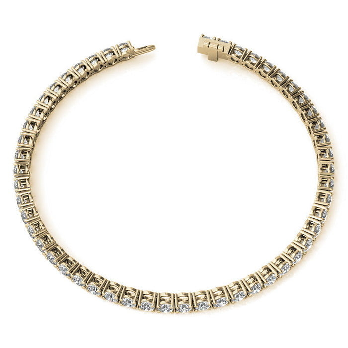6ctw Created White Sapphire Tennis Bracelet - 3mm Stones - 14K Gold Overlay in White, Yellow or Rose Gold