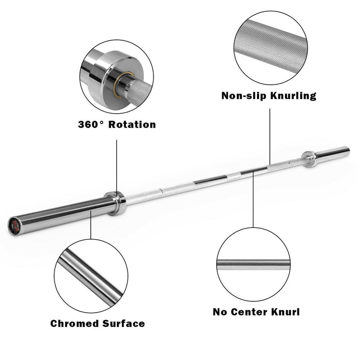 7 Feet Workout Olympic Multifunctional Weight Barbell with Copper Sleeve and Bearing Connection