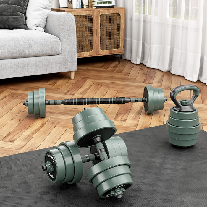 Adjustable Weight Dumbbell Set with Connector-Black & Gray