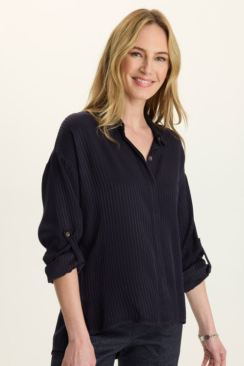 Wearables Aeson Relaxed-Fit Stripe Button-Up