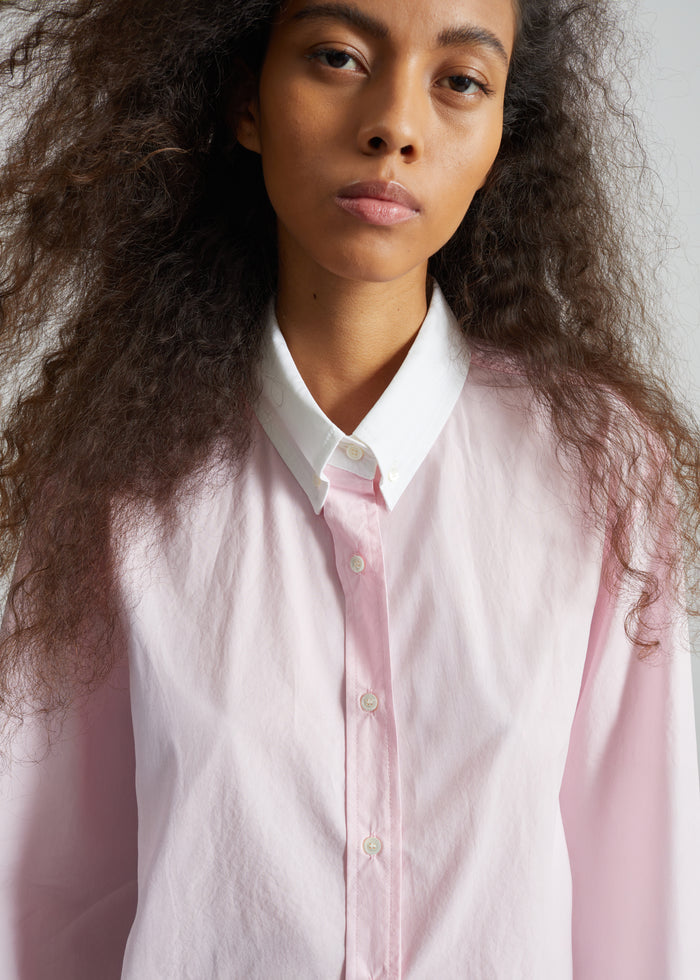 Aix Cropped Boxy Shirt - Pink