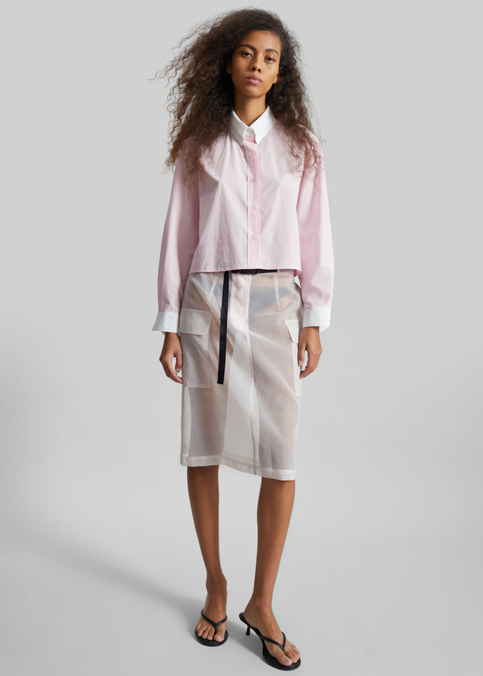 Aix Cropped Boxy Shirt - Pink
