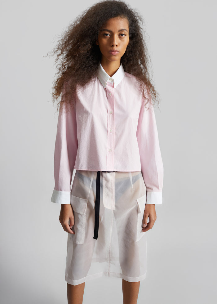 Aix Cropped Boxy Shirt - Pink