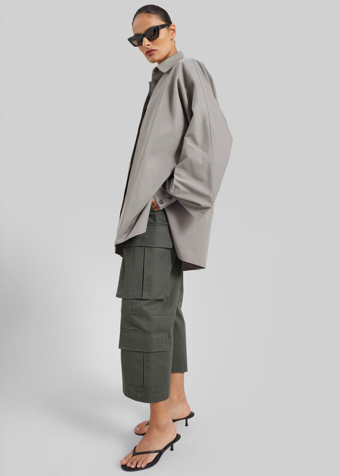 Alda Oversized Long Shirt - Taupe
