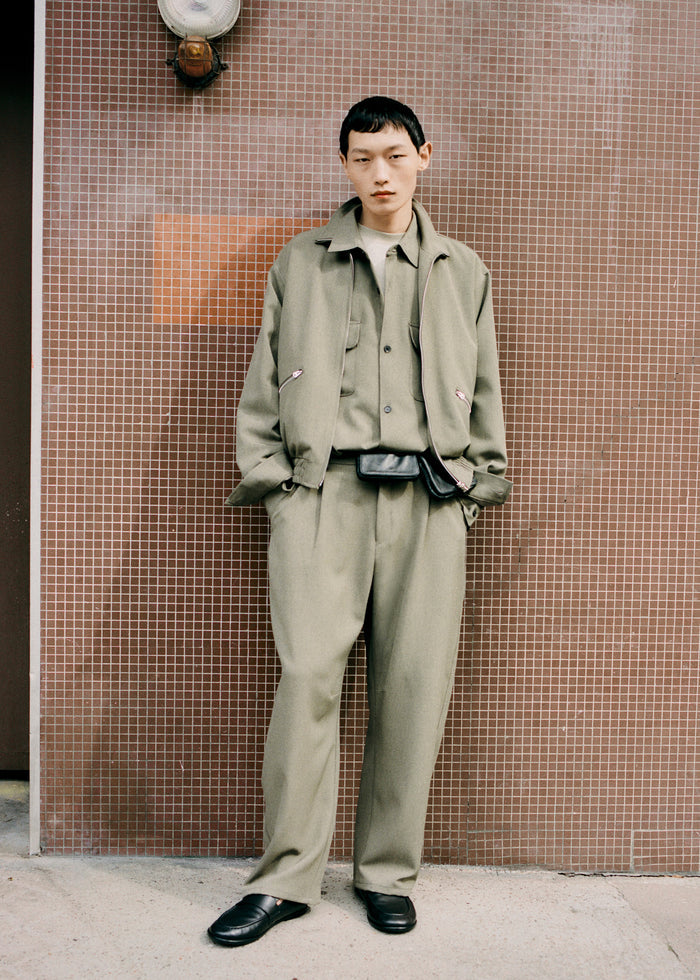 Alessio Straight Trousers - Olive