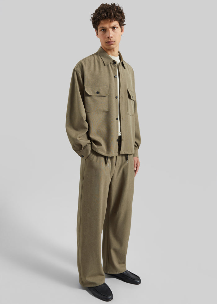 Alessio Straight Trousers - Olive