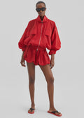 Alina Bubble Hem Shorts - Red