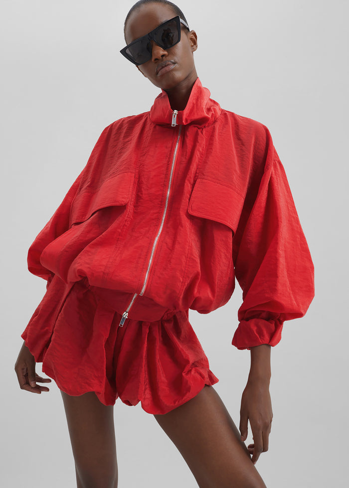 Alina Bubble Hem Shorts - Red