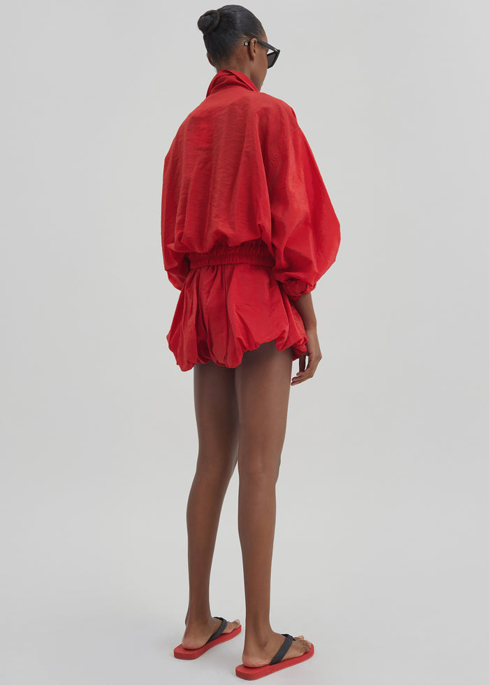 Alina Bubble Hem Shorts - Red