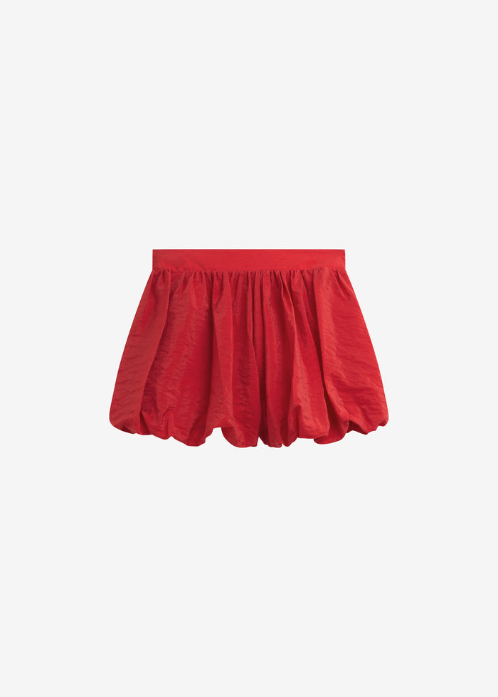 Alina Bubble Hem Shorts - Red