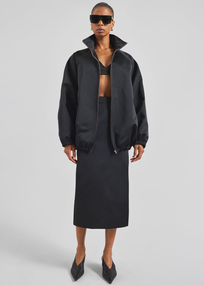 Alrose Satin Midi Skirt - Black