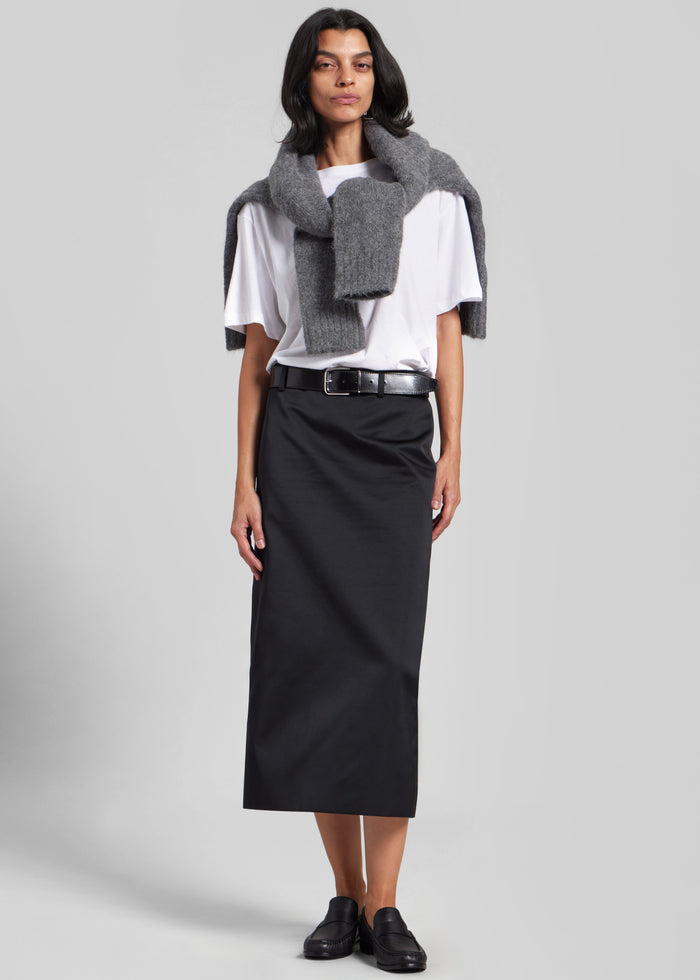 Alrose Satin Midi Skirt - Black