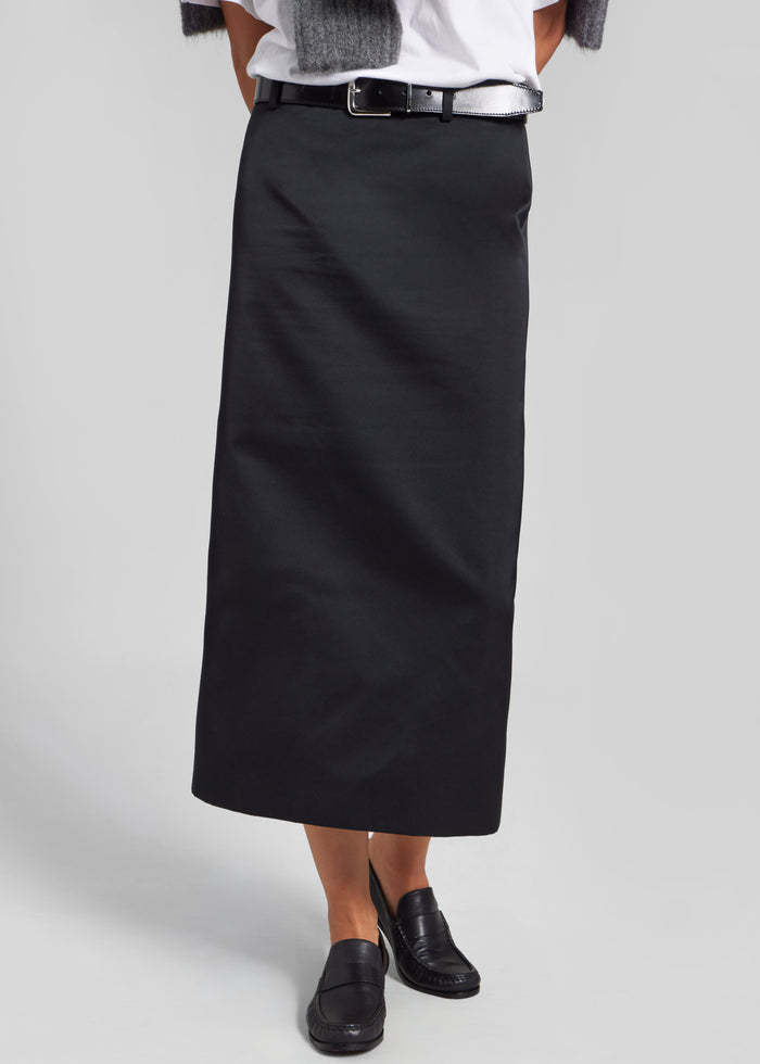 Alrose Satin Midi Skirt - Black