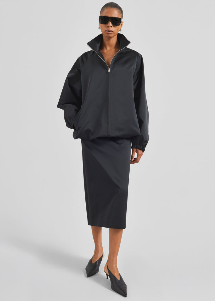 Alrose Satin Midi Skirt - Black