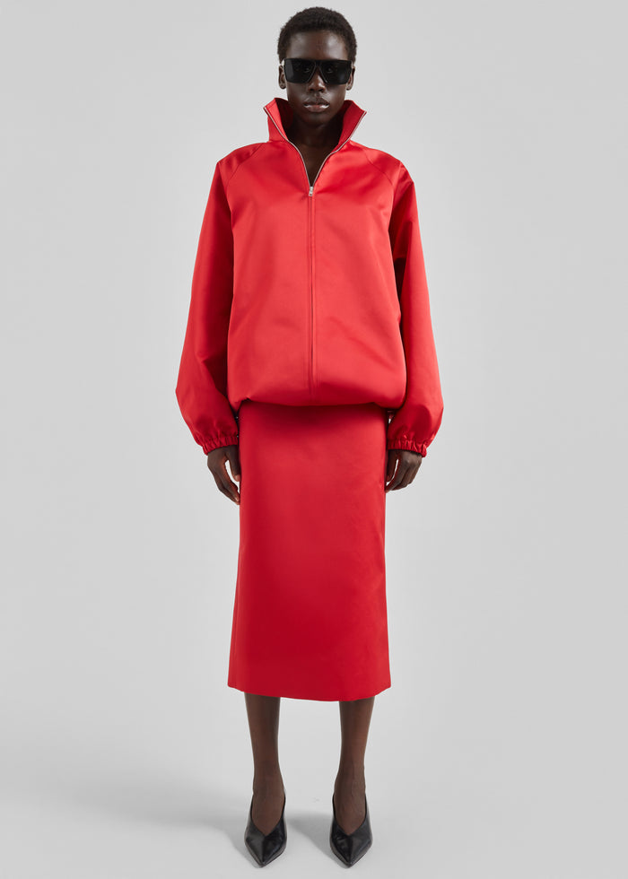 Alrose Satin Midi Skirt - Red