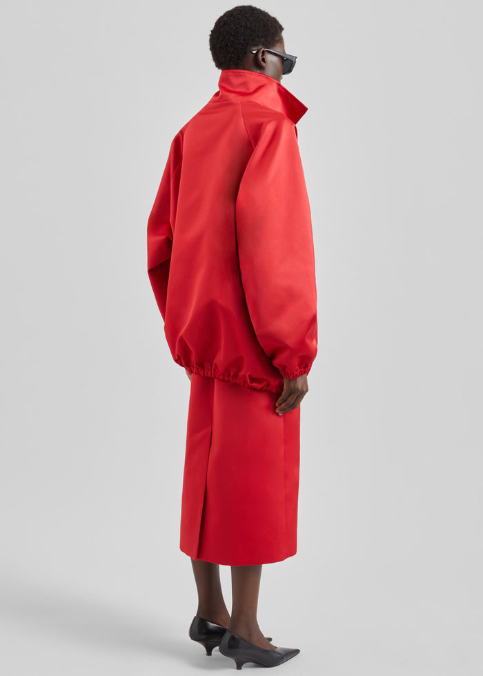 Alrose Satin Midi Skirt - Red