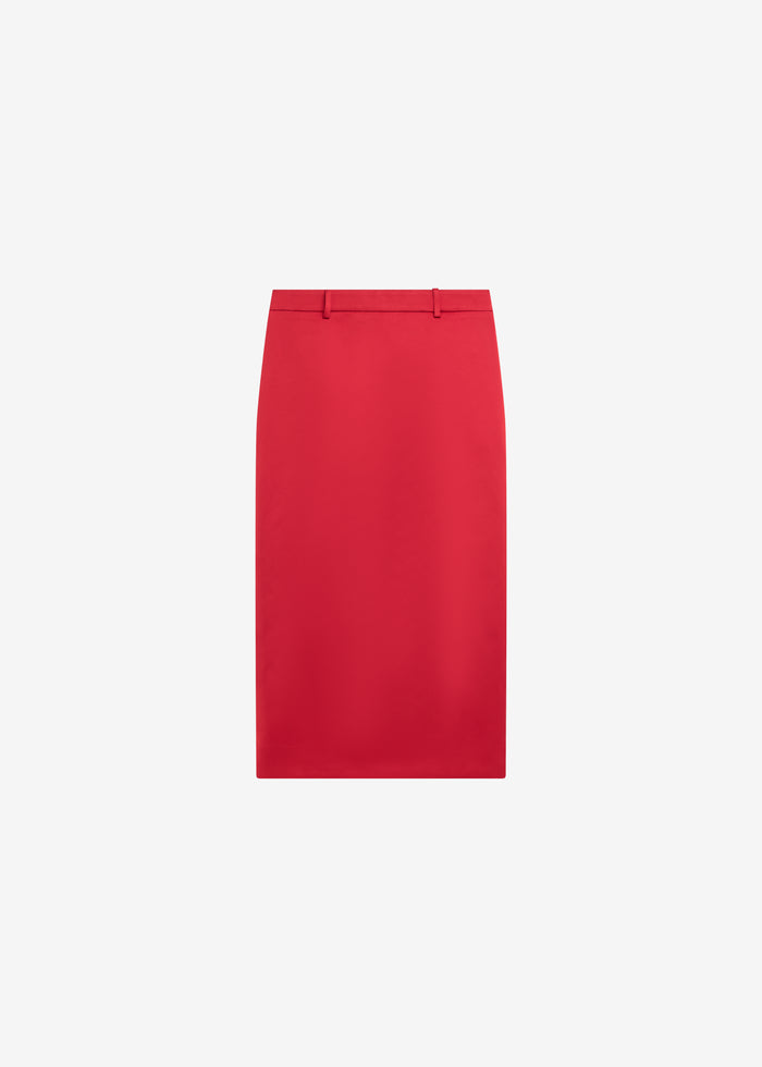 Alrose Satin Midi Skirt - Red
