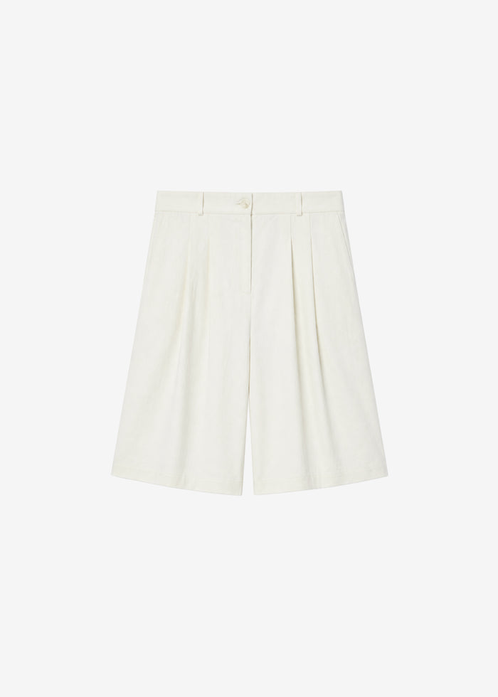Altea Pleated Bermuda Shorts - Ivory