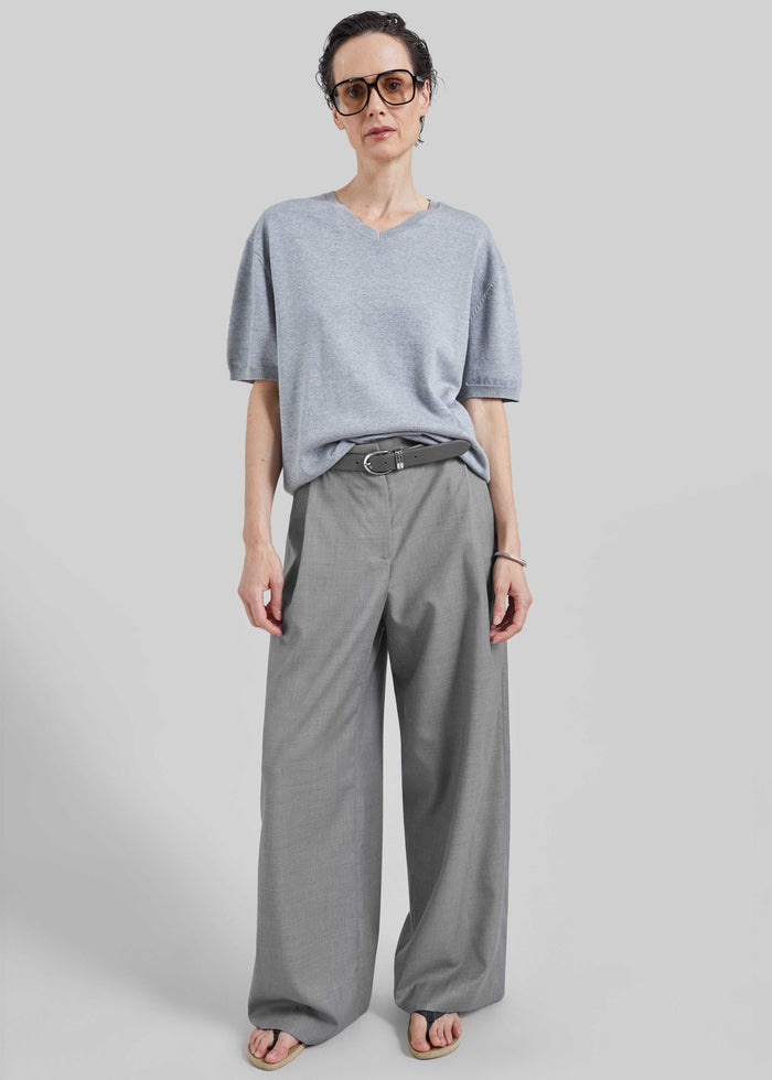Althea Pleated Trousers - Light Grey