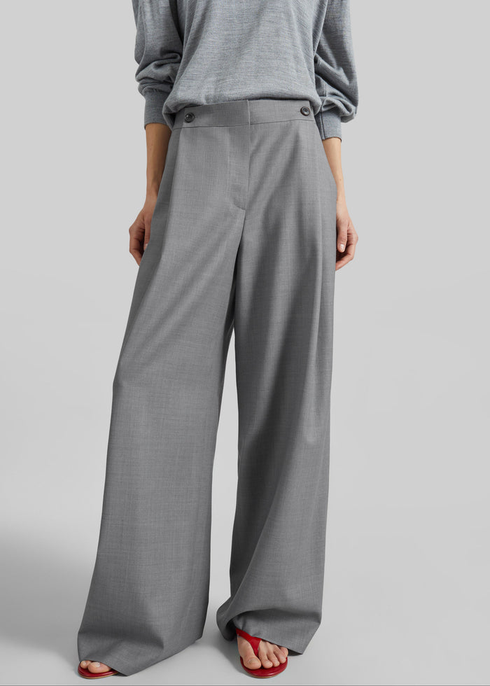 Althea Pleated Trousers - Light Grey