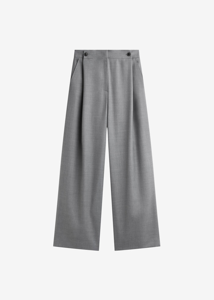 Althea Pleated Trousers - Light Grey