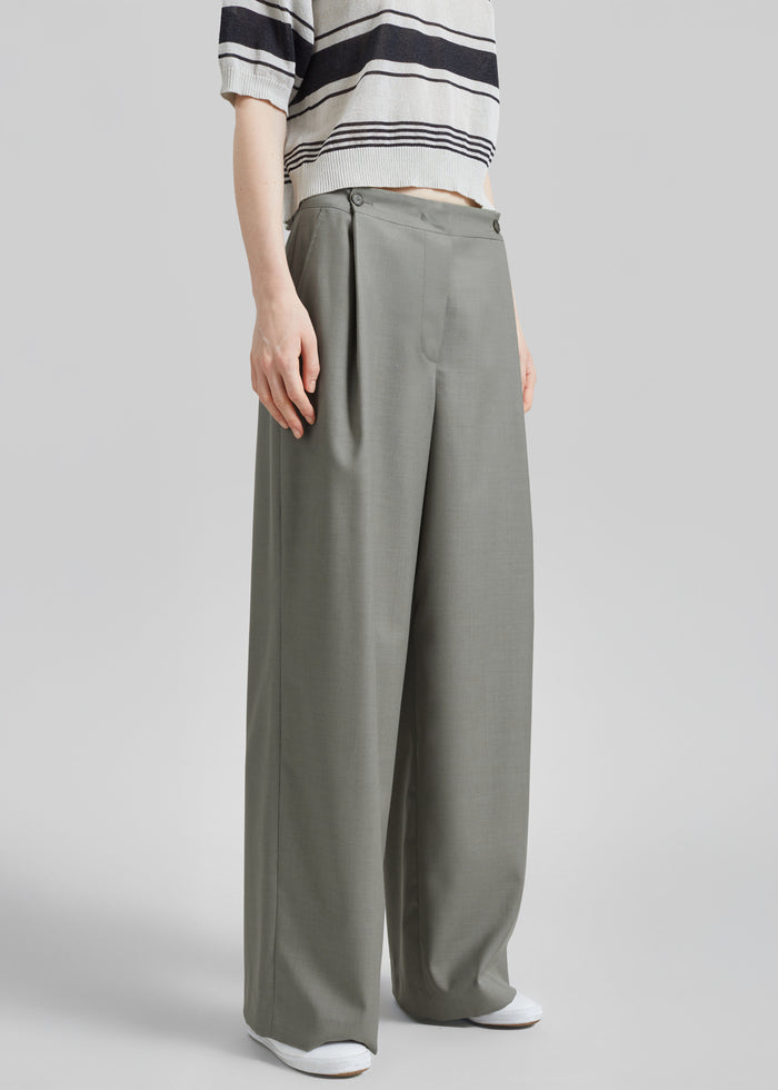 Althea Pleated Trousers - Sage