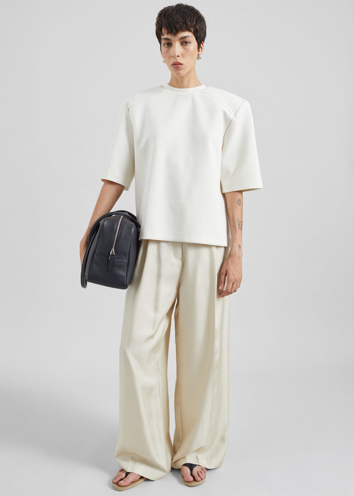Alwen Neoprene Padded T-Shirt - Off White
