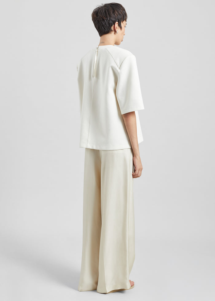 Alwen Neoprene Padded T-Shirt - Off White