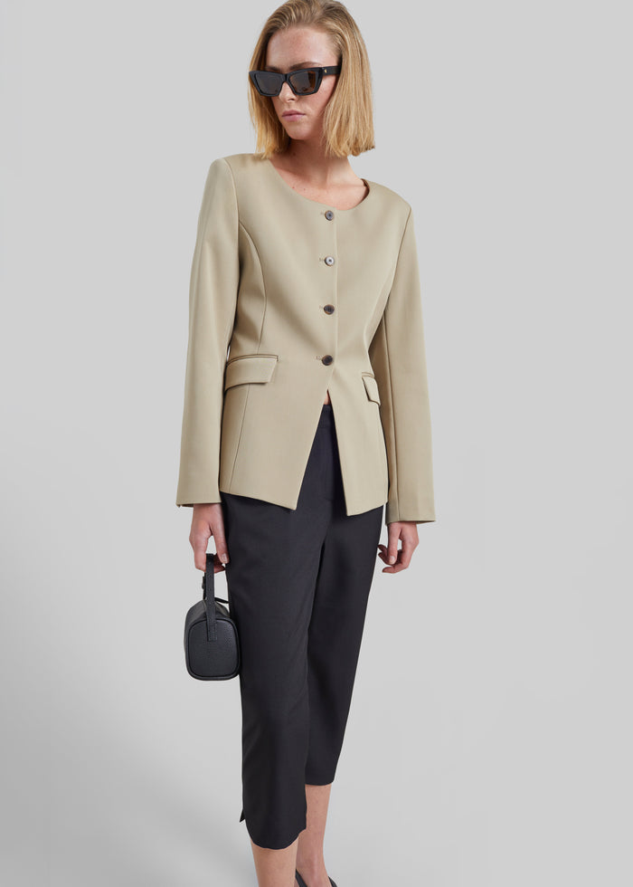 Amboise Collarless Blazer - Beige