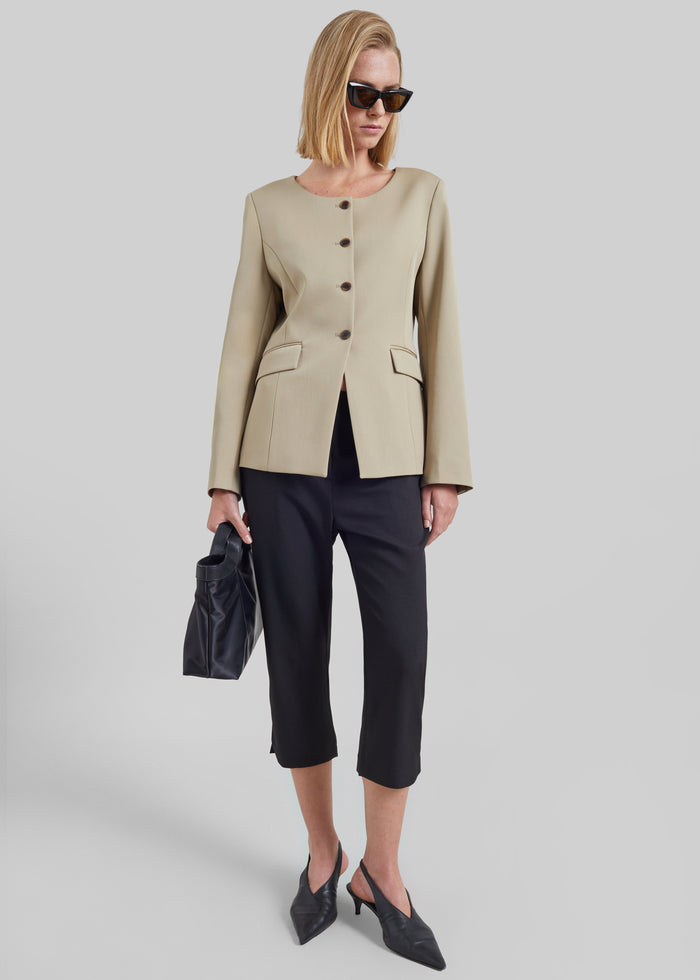 Amboise Collarless Blazer - Beige