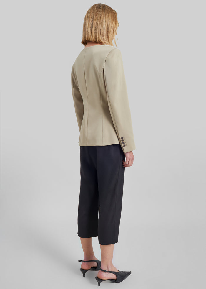 Amboise Collarless Blazer - Beige