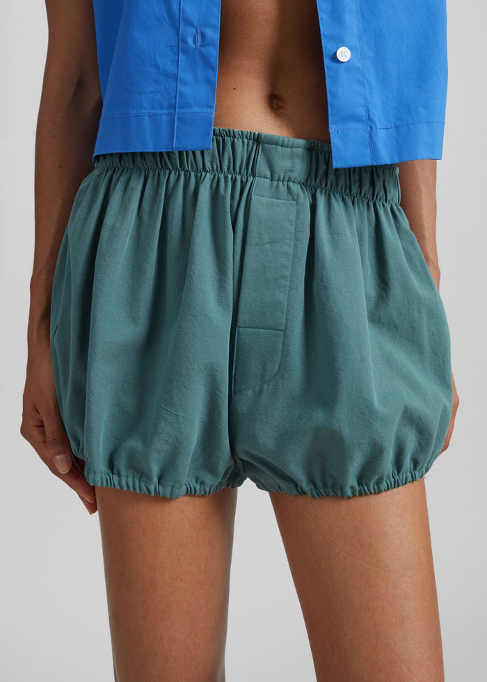 Ameglia Bubble Hem Mini Shorts - Green