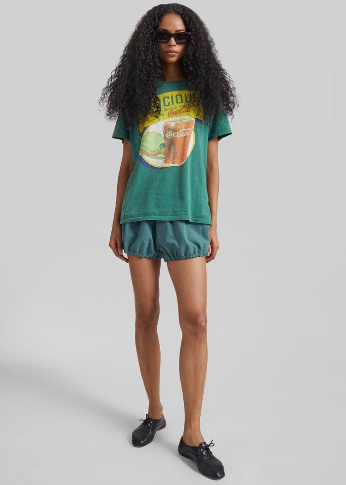 Ameglia Bubble Hem Mini Shorts - Green