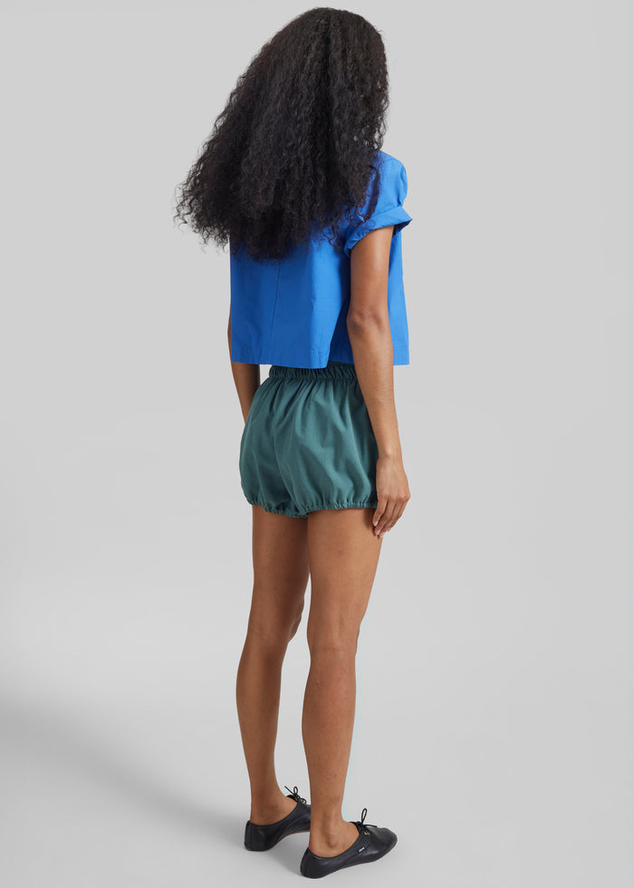 Ameglia Bubble Hem Mini Shorts - Green