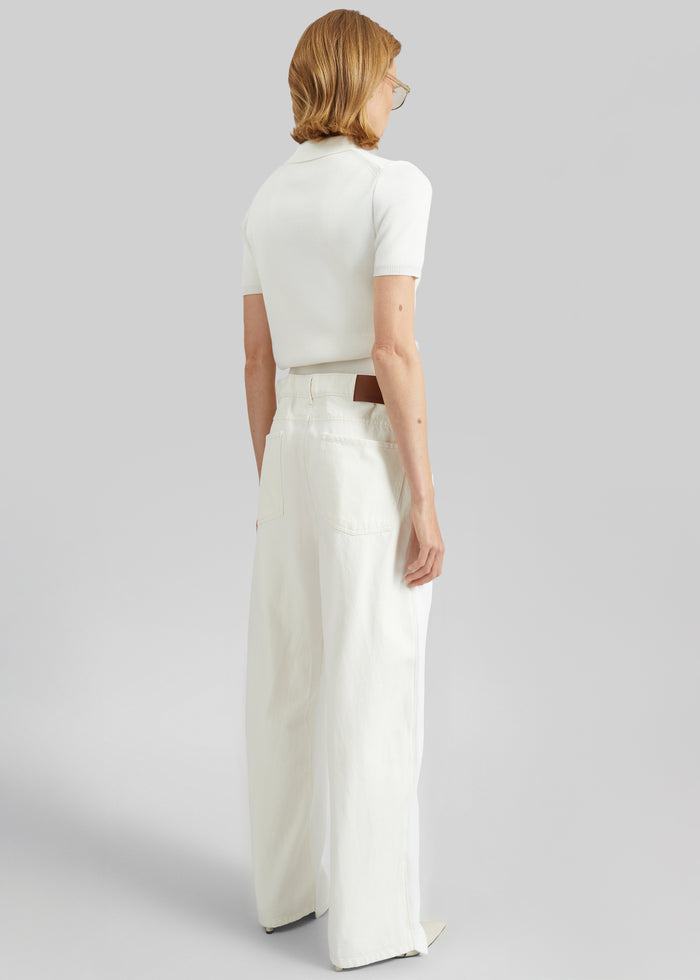 Amelot Knit Short Sleeve Cardigan - White