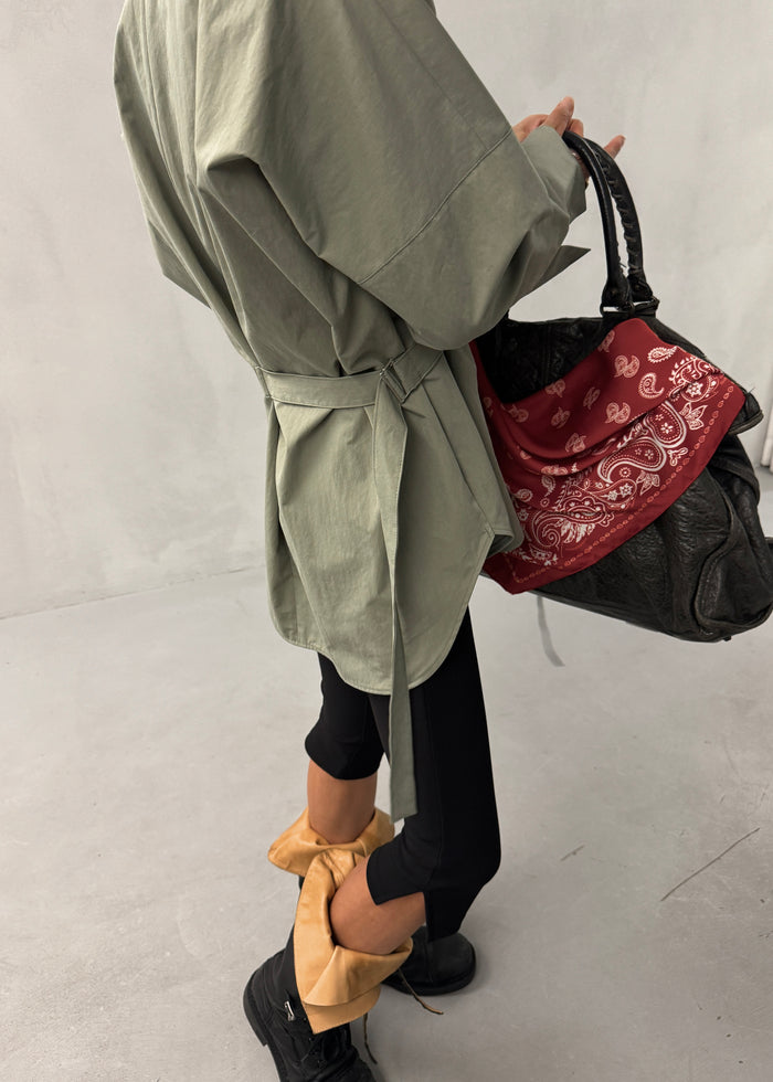 Ames Belted Top - Sage