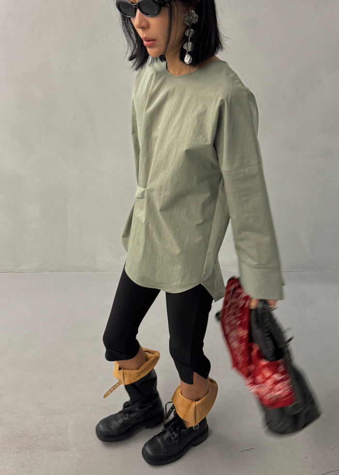 Ames Belted Top - Sage