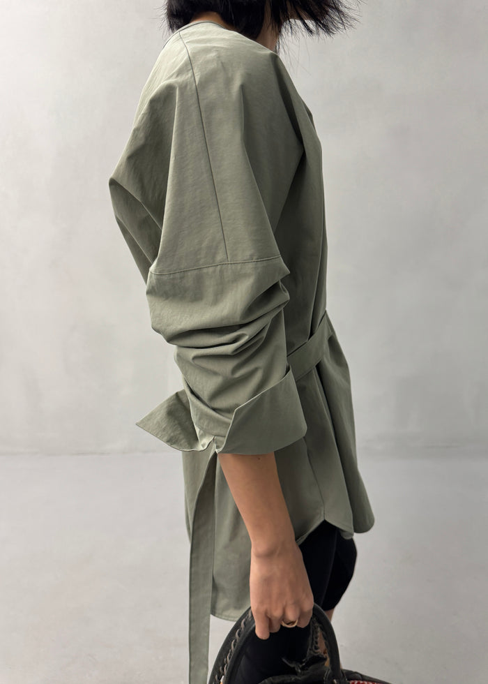 Ames Belted Top - Sage