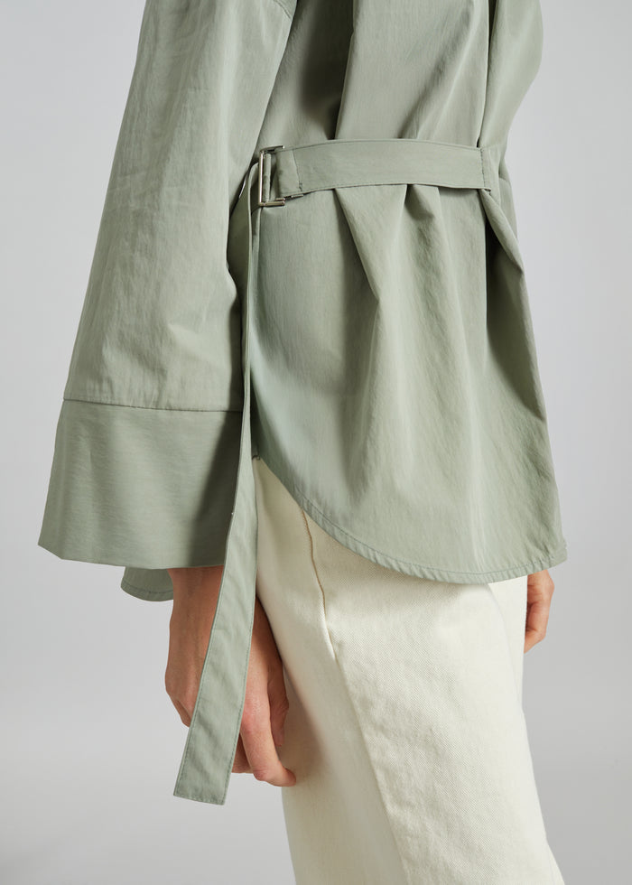 Ames Belted Top - Sage
