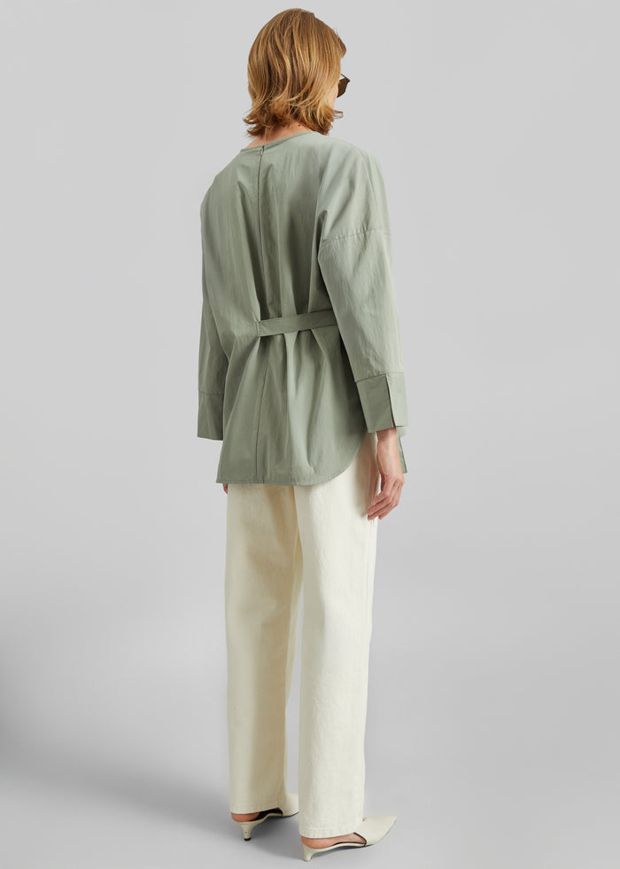 Ames Belted Top - Sage