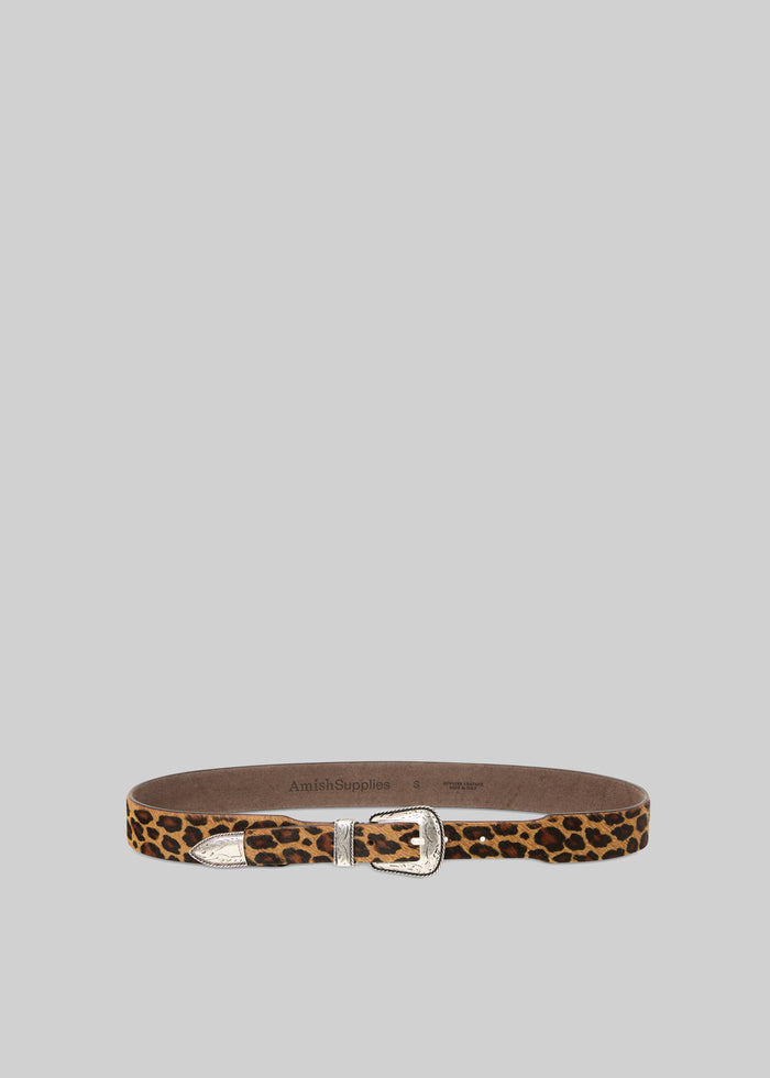 Amish Supplies Pony Leopard Leather Belt - Beige/Brown