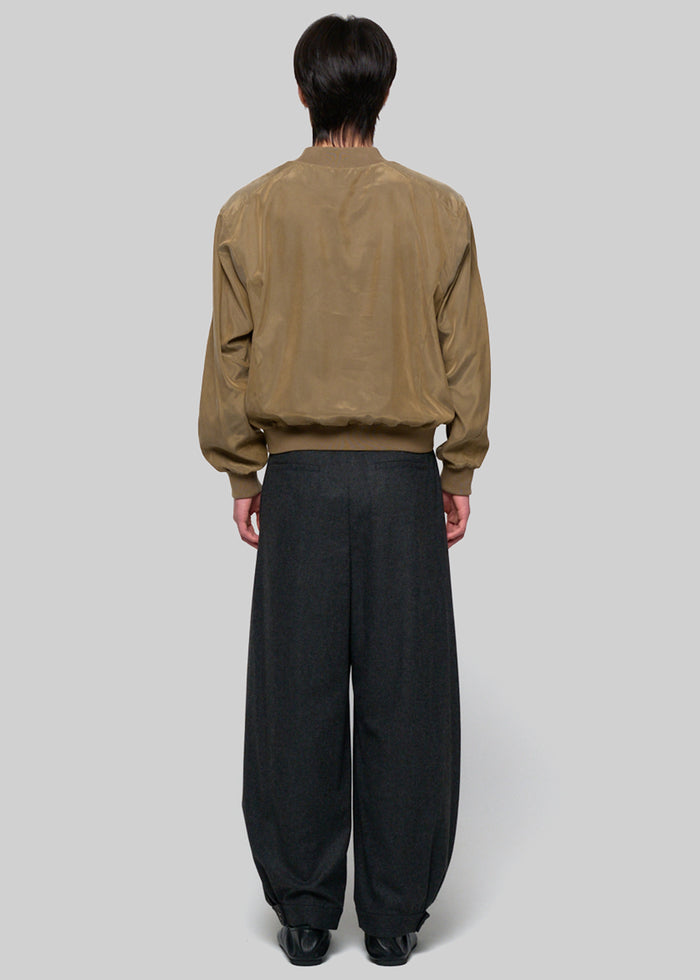 Amomento Cupro Ribbed Pullover - Khaki