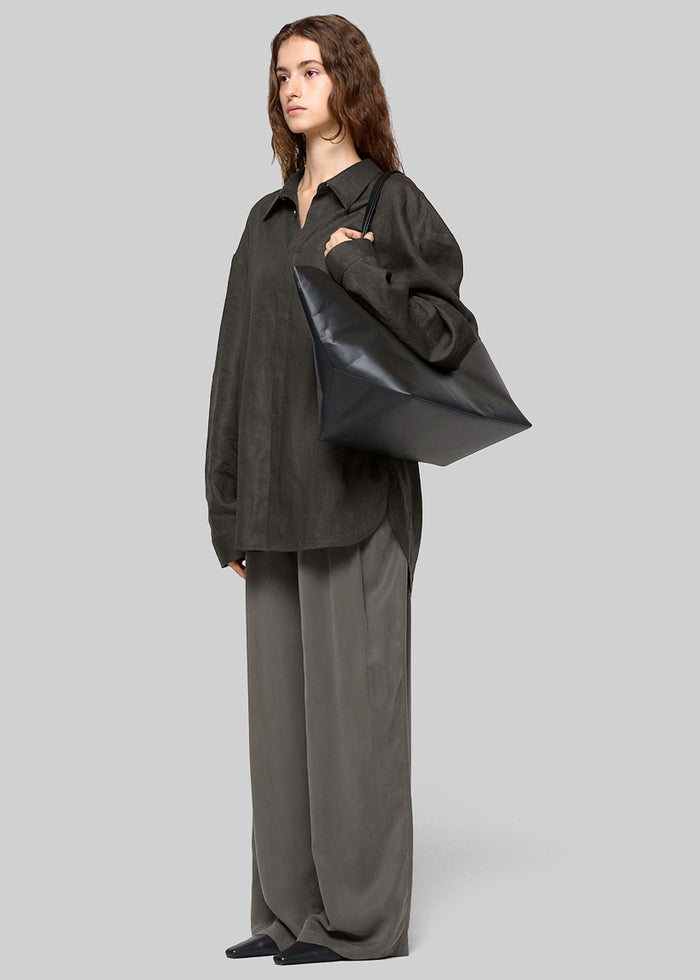 Amomento Linen Oversized Shirt - Khaki Grey