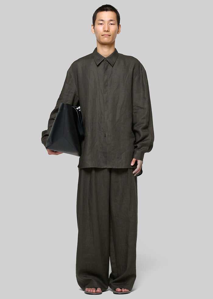 Amomento Linen Oversized Shirt - Khaki Grey