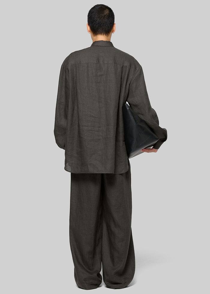 Amomento Linen Oversized Shirt - Khaki Grey