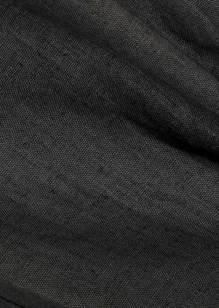 Amomento Linen Two Tuck Wide Pants - Khaki Grey