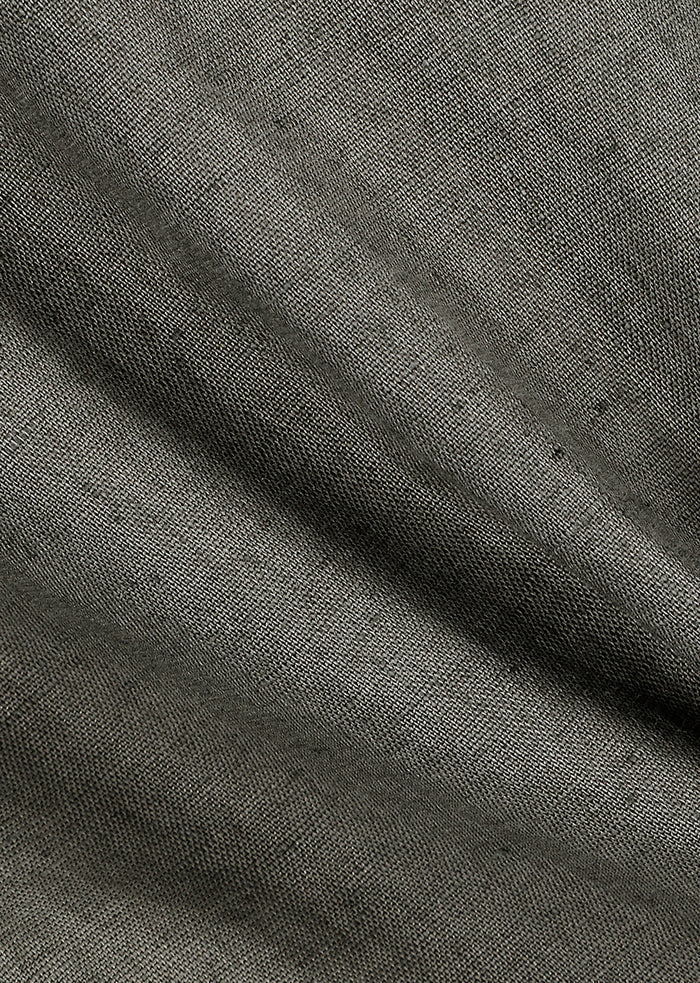 Amomento Linen Two Tuck Wide Pants - Khaki