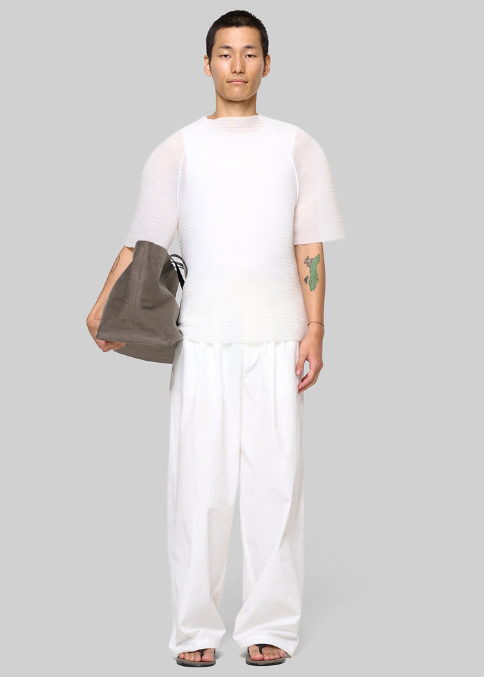 Amomento Men's Pleats Raglan Top - White